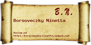 Borsoveczky Ninetta névjegykártya